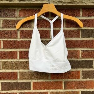 Under Armour White V Neck Racerback Strappy Sports Bra